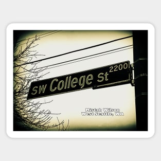 SW College Street, West Seattle, SIGNATURE Sticker